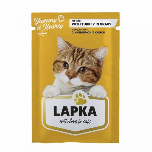Лапка влажный корм для кошек индейка в соусе 85г