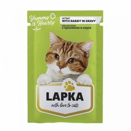 Лапка влажный корм для кошек кролик в соусе 85г