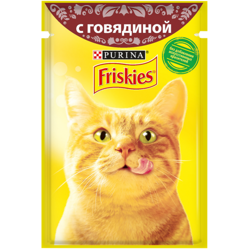 Влажный корм для кошек Friskies с говядиной в подливе (85гр)