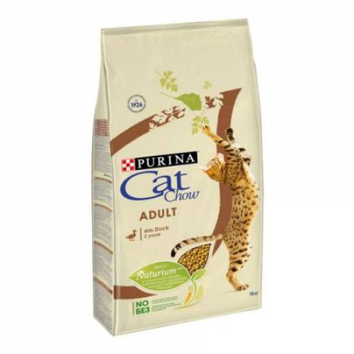 Cat Chow Dry Adult сухой повседневный корм для взрослых кошек, с уткой