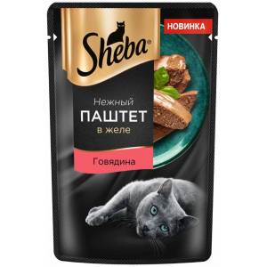 Sheba говядина паштет в желе влажный корм 75г