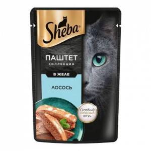 Sheba лосось паштет в желе влажный корм 75г