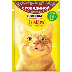 Влажный корм для кошек Friskies с говядиной в подливе (85гр)