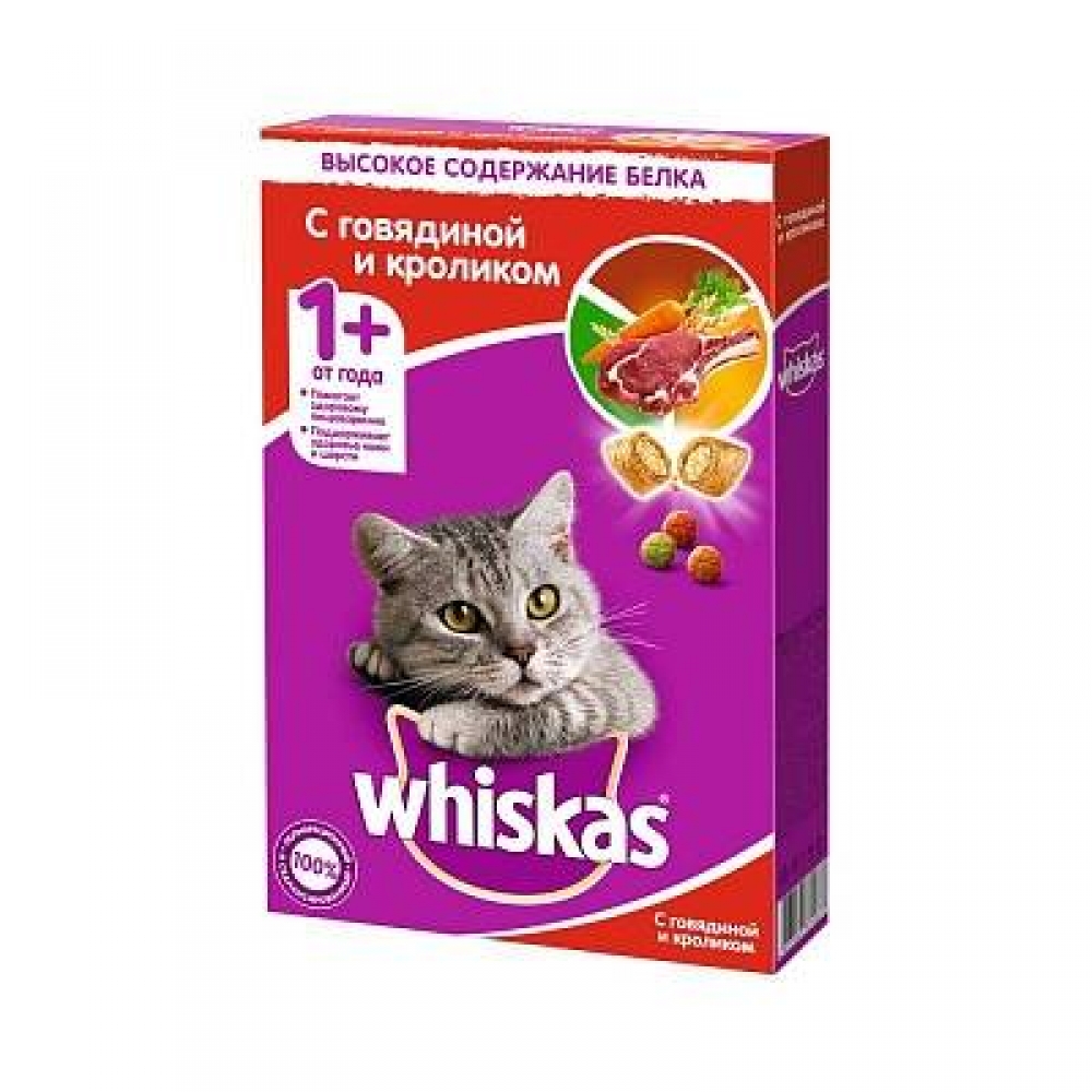 Корм для кошек Whiskas подушечки нежный паштет говядина и кролик