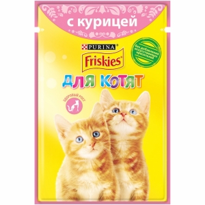 Влажный корм для котят Friskies, с курицей (85гр)