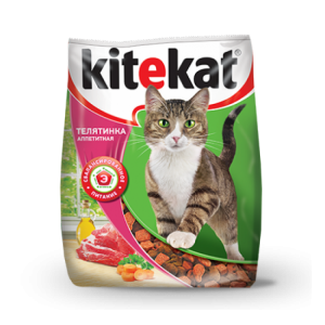Kitekat телятинка аппетитная сухой корм для кошек