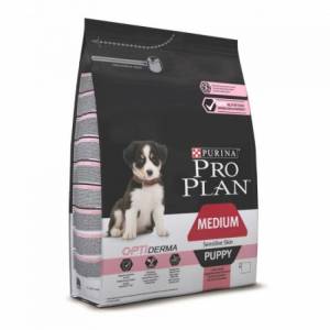 Pro Plan Optiderma сухой корм для щенков средних пород с чувствительной кожей, лосось