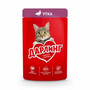 Дарлинг влажный корм для кошек утка в подливе 75г