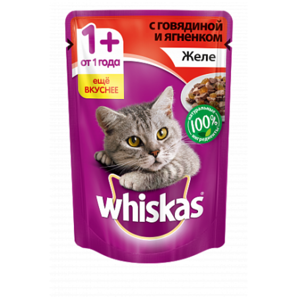 Whiskas желе с говядиной и ягненком